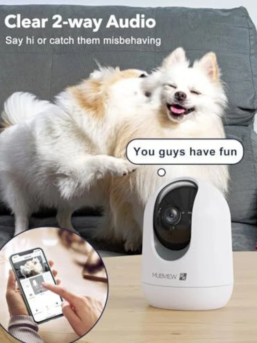 Indoor Security Camera 2K, Pet Camera with Phone App, WiFi Cameras for Home S...